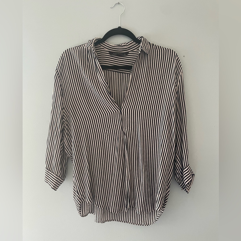 Striped Navy Zara Blouse